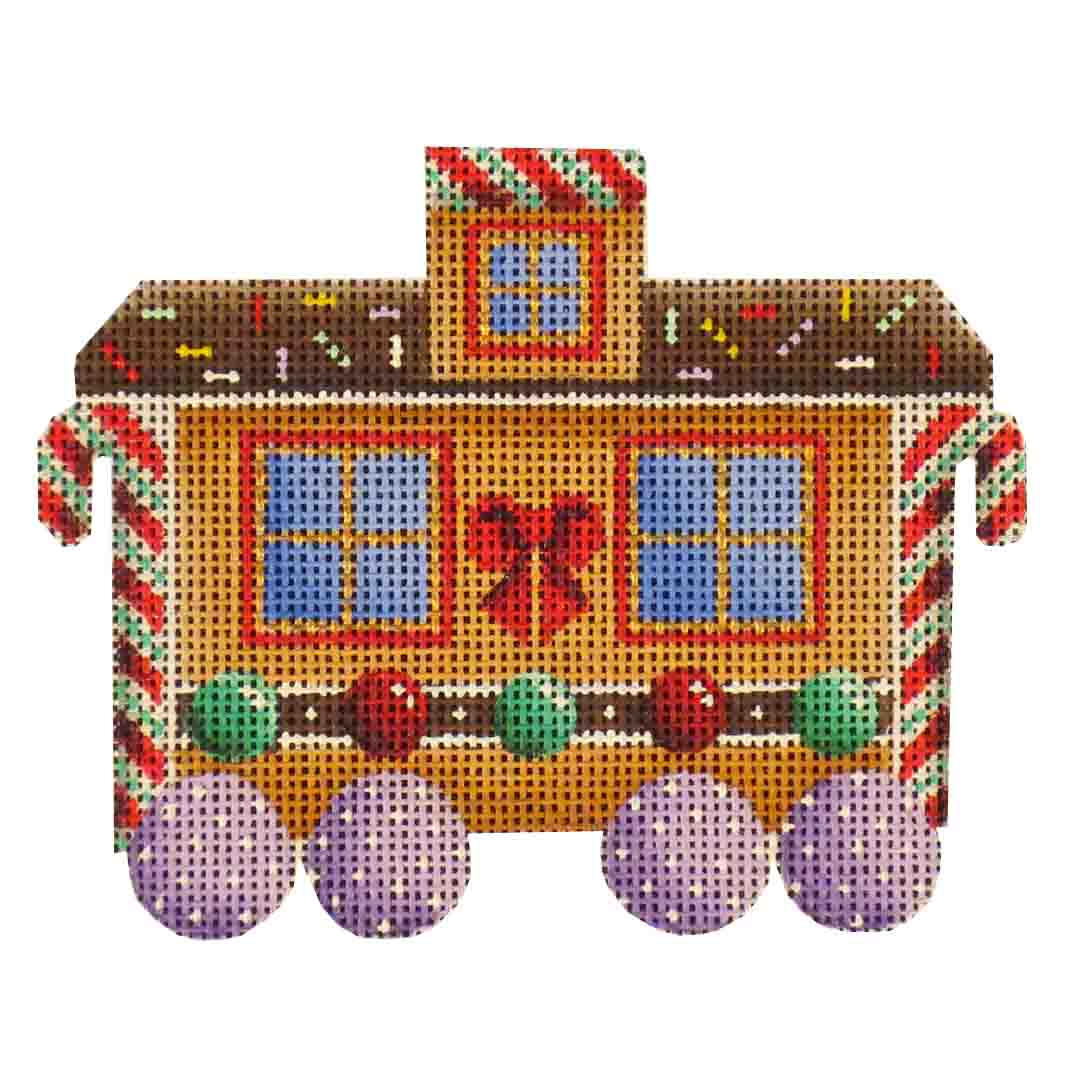 Hand Painted Needlepoint Trains